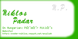 miklos padar business card